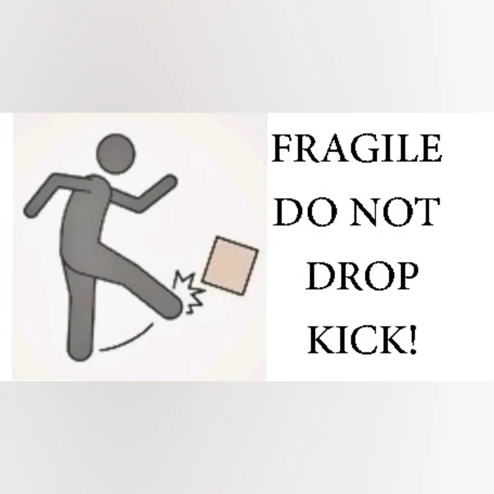 Fragile 100 sticker 2.25x1.25